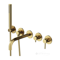 смеситель для ванны Omnires Y на 5 отверстий brushed brass (Y1237/1BSB)