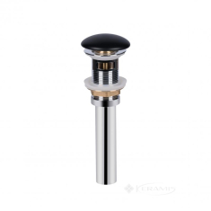 донный клапан Qtap с переливом Cliсk-Claсk, черный матовый (QT066PU03OMB)