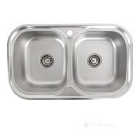 кухонна мийка Platinum 78x48x18 на дві чаші, сатин (SP000000523)