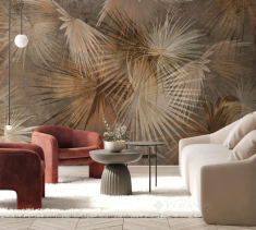 фотошпалери Photowall тропічне листя в земляних тонах, м2