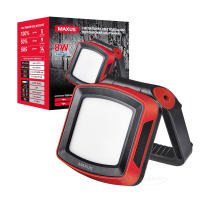 cветодиодный прожектор Maxus Portable Emergency Led Light 8W 4100K переносной, красно-черный (MAX-8W-RED-EM)