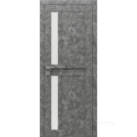 Дверное полотно Rodos Modern Alfa 700 мм, полустекло 1, мрамор серый