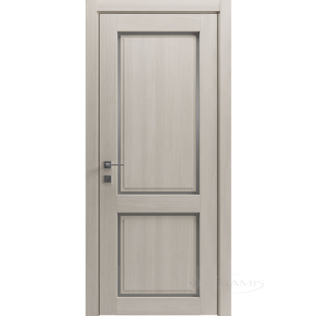 Дверное полотно Rodos Style 2 800 мм, полустекло, крем