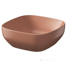 умывальник Cersanit Larga 38x38 кирпичный матовый, на столешницу квадратный (K677-060)