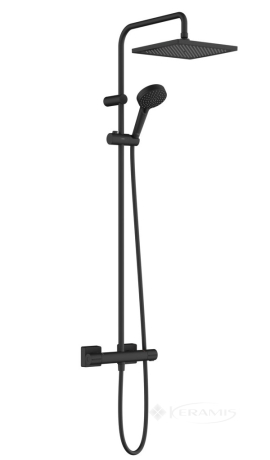 Душевая система Hansgrohe Vernis Shape Showerpipe 240 EcoSmart з термостатом, черный матовый (26429670)