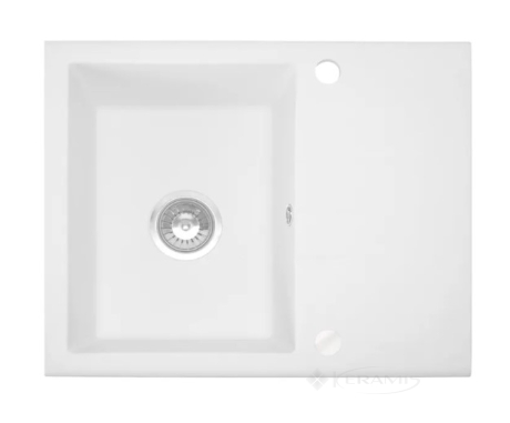 Кухонна мийка Rea North 48,5x59,5 white (ZLE-00127) + сифон