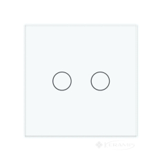 выключатель сенсорный Livolo радиоуправляемый, 2 сенсора, белый стекло (VL-C702WR-11)