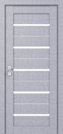 Дверное полотно Rodos Modern Lazio 600 мм, с полустеклом, дуб сонома