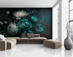 фотошпалери Photowall смарагд цвіте на темному тлі, м2