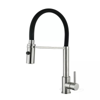 змішувач для кухні Wezer з висувним виливом, сатин (KIT4-01)