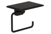 бумагодержатель с полочкой Kludi Vela S матовый черный (2597139)