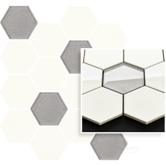 мозаїка Paradyz Uniwersalna prasowana 22x25,5 bianco hexagon mix