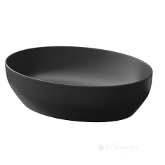 умывальник Cersanit Larga 50x38 антрацит матовый, на столешницу овальный (K677-014)