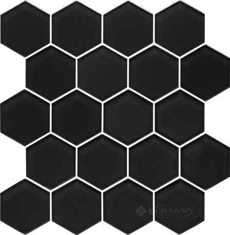 Мозаика Paradyz Uniwersalna szklana heksagon 25,8x28 nero
