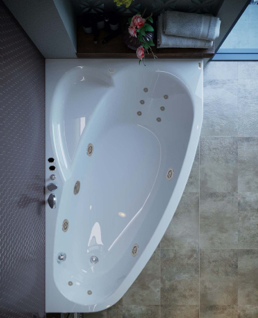 Гідромасажна ванна WGT Rialto Como 170x100 права + корпус+рама+злив/перелив (RLTCM170RHLUMPCW)