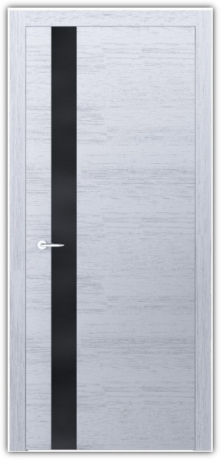 Дверне полотно Rodos Loft Berta V 800 мм, з полустеклом, білий мат, шпон