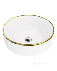 умывальник Lavita Merida With Gold Line 37x37 накладной (5900378325130)