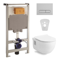 унитаз Volle Altea Rimless подвесной с сиденьем + инсталляция Volle Master 4в1 (13-64-267+141515)