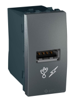 розетка Schneider Electric Unica USB, 1 пост., 1 A, 100-240 В, без рамки, графіт (MGU3.428.12)