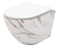 унитаз Rea Carlos 49,5x37 rimless lava mat mini + сиденье дюропласт soft-close (REA-C8004)