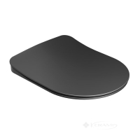 сидіння з кришкою Ravak Uni Chrome Flat, дюропласт чорне повільнопадаюче (X01795)