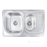 кухонна мийка Platinum 78x50x18 на дві чаші, декор (SP000000528)