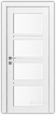 дверное полотно Rodos Modern Quadro 600 мм, со стеклом, белый мат