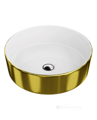 умывальник Lavita Merida Gold/White 37x37 накладной (5900378322603)