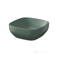 умывальник Cersanit Larga 38x38 зеленый матовый, на столешницу квадратный (K677-061)