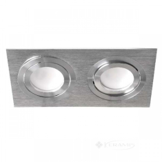 точечный светильник Feron DL6122 двойной поворотный, серебро (28941)