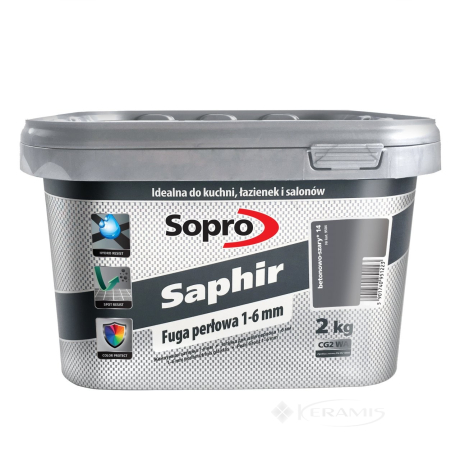Затирка Sopro Saphir Fuga 14 бетонно-сірий 2 кг (9504/2 N)