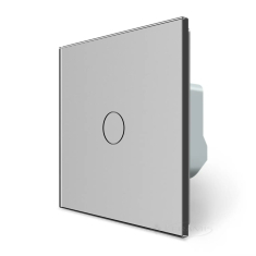 выключатель сенсорный Livolo ЕС 1 сенсор, серый стекло (VL-M7FC1Z2-2IP)