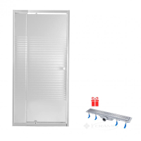душевые двери Qtap Pisces 79-92x185 + трап линейный Dry (QTDRYFB304600PISWHI2089CP5)