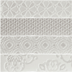 плитка Estudio Ceramico Ondine 7,5x30 relieve dove grey relieve