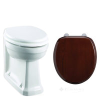 унітаз Burlington підлогу, сидіння дерев'яне червоне