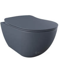 унитаз Creavit Free подвесной, без ободка, базальт + сиденье soft-close (FE322-11BM00E-0000+KC0903.01.0600E)