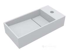 умывальник Miraggio Toni 45x22x10 белый матовый, подвесной, литой мрамор (8814208)