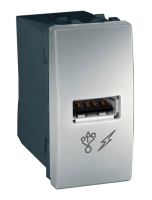 розетка Schneider Electric Unica USB, 1 пост., 1 A, 100-240 В, без рамки, алюміній (MGU3.428.30)