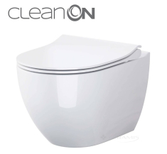 унітаз Cersanit Zen Clean On підвісний, сидіння дюропласт, без обідка (S701-428)