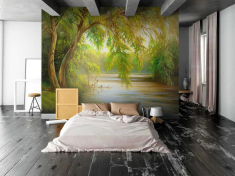 фотошпалери Photowall річка з деревами і травою, м2