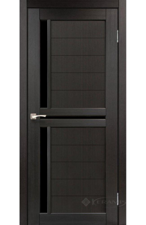 Дверное полотно Korfad Scalea SC-04, 700х2000, венге, стекло черное