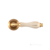 ручка дверная на розетте Fimet 148-231C F02 Lady мат латунь-порцеляна-слонова кістка золота смужка R ф-з