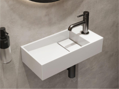 умывальник Miraggio Toni 45x22x10 белый глянец, подвесной, литой мрамор (8814207)