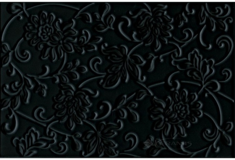 Плитка Kerama Marazzi Аджанта Цветы 20x30 черный (8217)