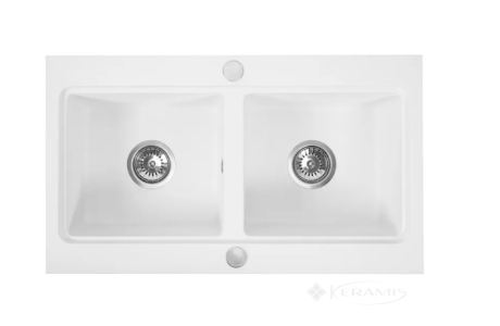 Кухонная мойка Rea Caddy 46,5x80 white (ZLE-00133) + сифон