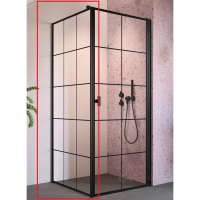 душова стінка Radaway NES Black S1 75x200 безпечне скло, factory, чорна (10039075-54-55)