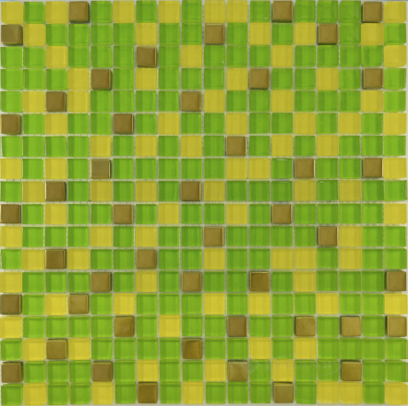 Мозаїка Grand Kerama 30х30 (1,5х1,5) мікс зелено-жовтий (457)