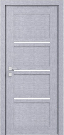 Дверное полотно Rodos Modern Quadro 600 мм, с полустеклом, дуб сонома