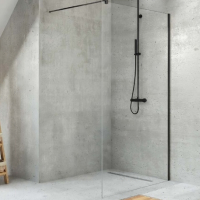 душевая перегородка New Trendy Velio Black walk-in 110x200 безопасное стекло, прозрачное (D-0144B)