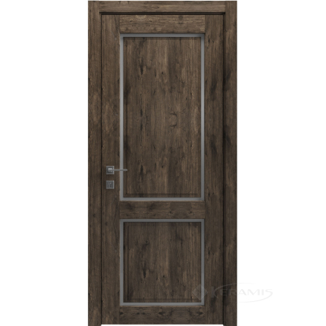 Дверне полотно Rodos Style 2 800 мм, напівскло, акація темна
